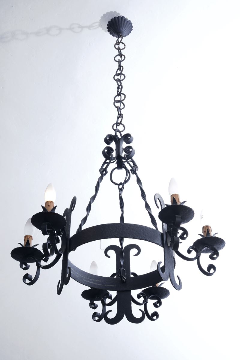 Lampadario in Metallo Brunito