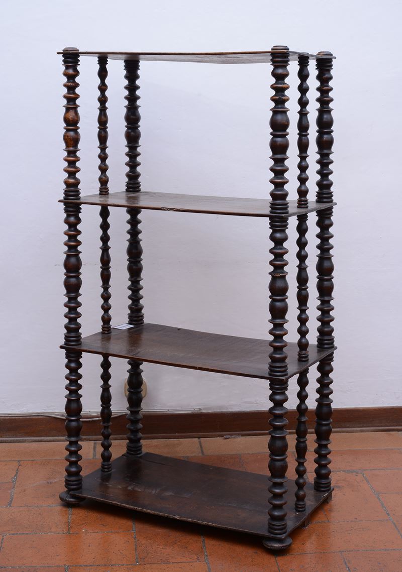 Etagere in Legno Parzialmente Ebanizzato