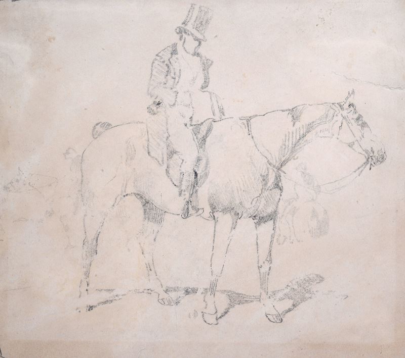 Anonimo, XIX Sec. - Uomo a Cavallo