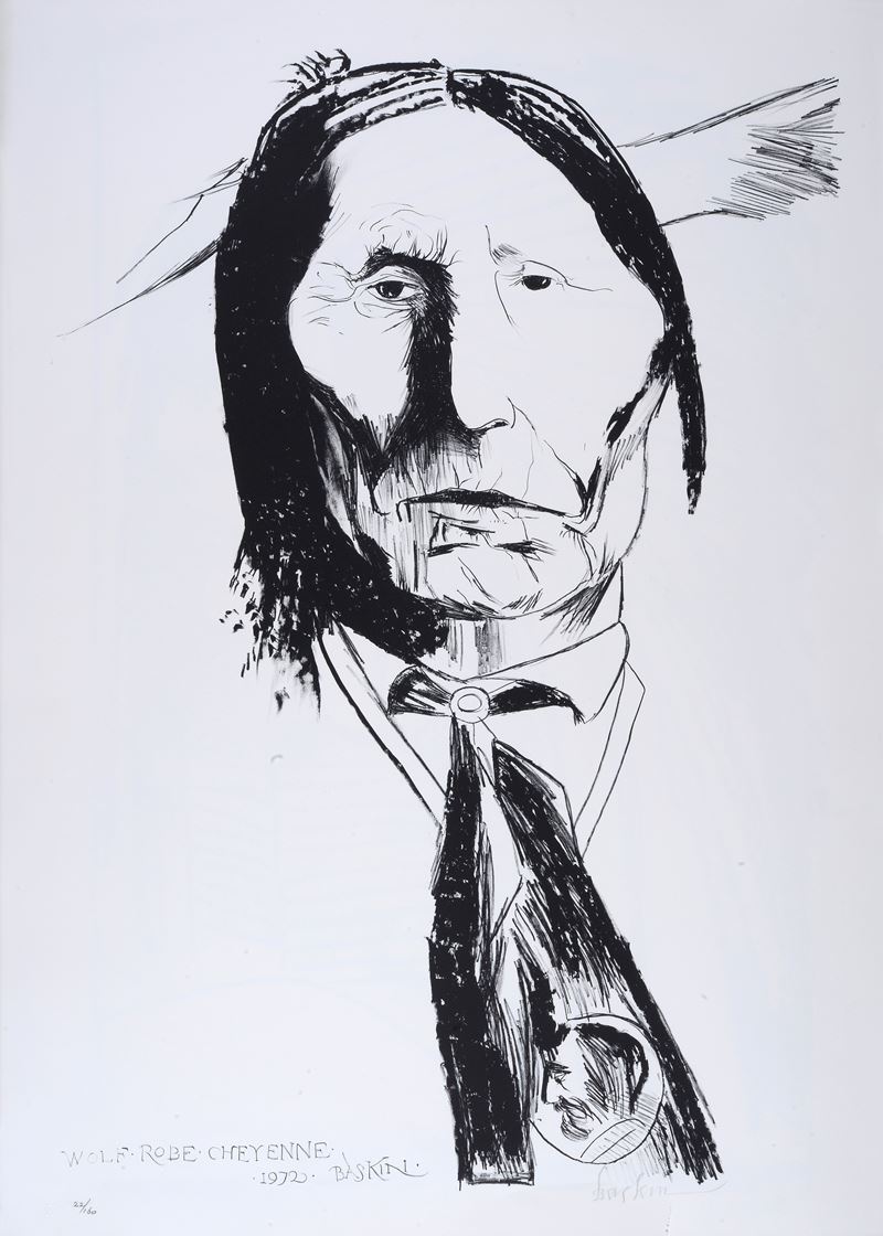 Leonard Baskin - Wolf Robe Cheyenne