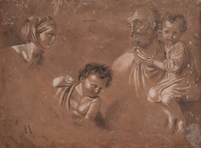 Studi per San Giuseppe, la Vergine e il Bambino