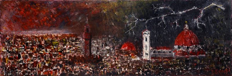Anonimo, XX Sec. - Vista su Firenze