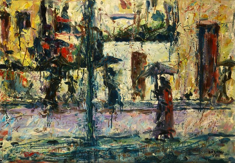 Arrigo Dreoni - Figure con Ombrello