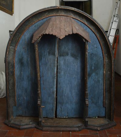 Grande Edicola in Legno Dipinto e Dorato
