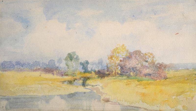 Anonimo, XIX Sec. - Paesaggio con Fiume