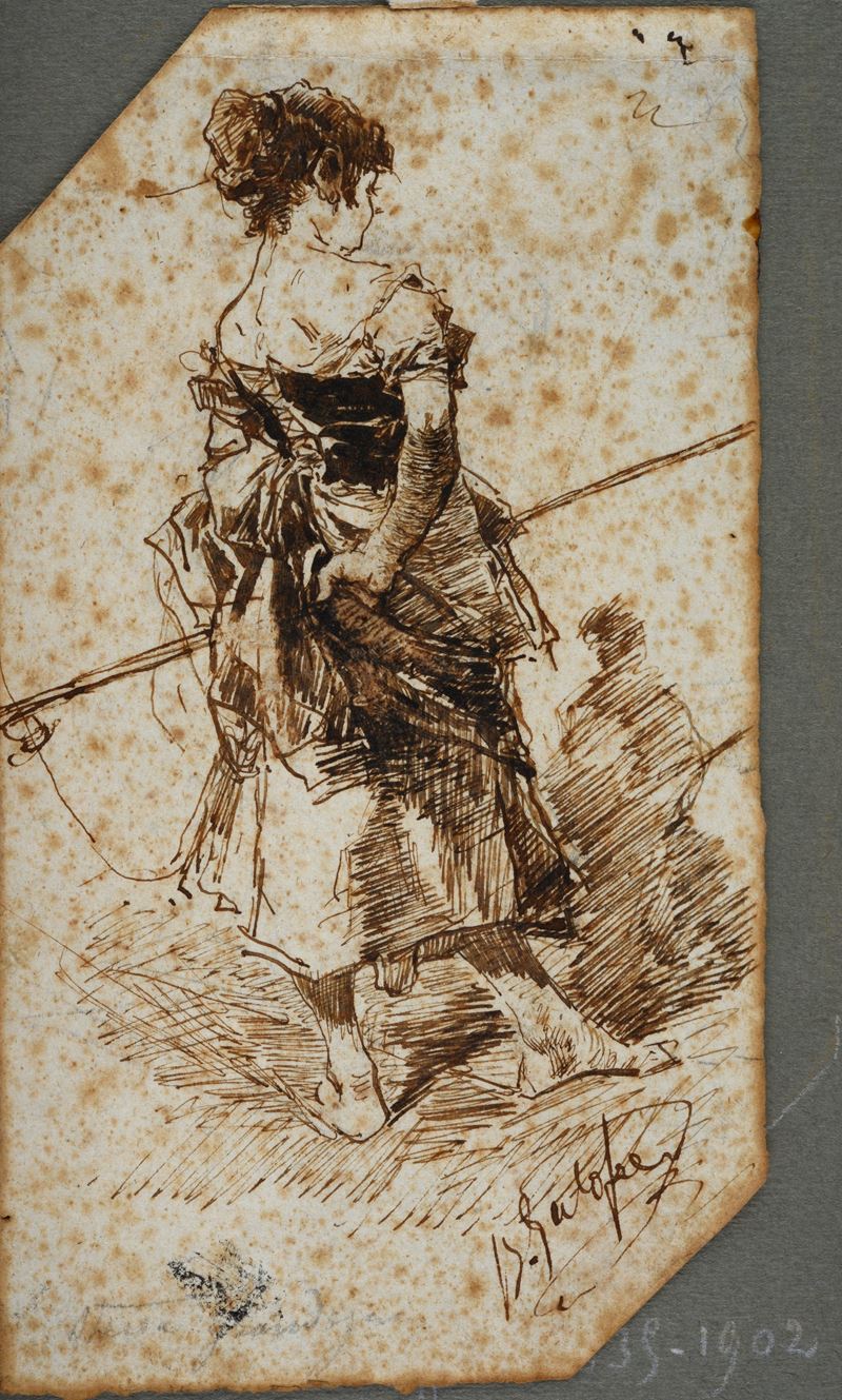 Anonimo, XIX Sec. - Ragazza di Spalle