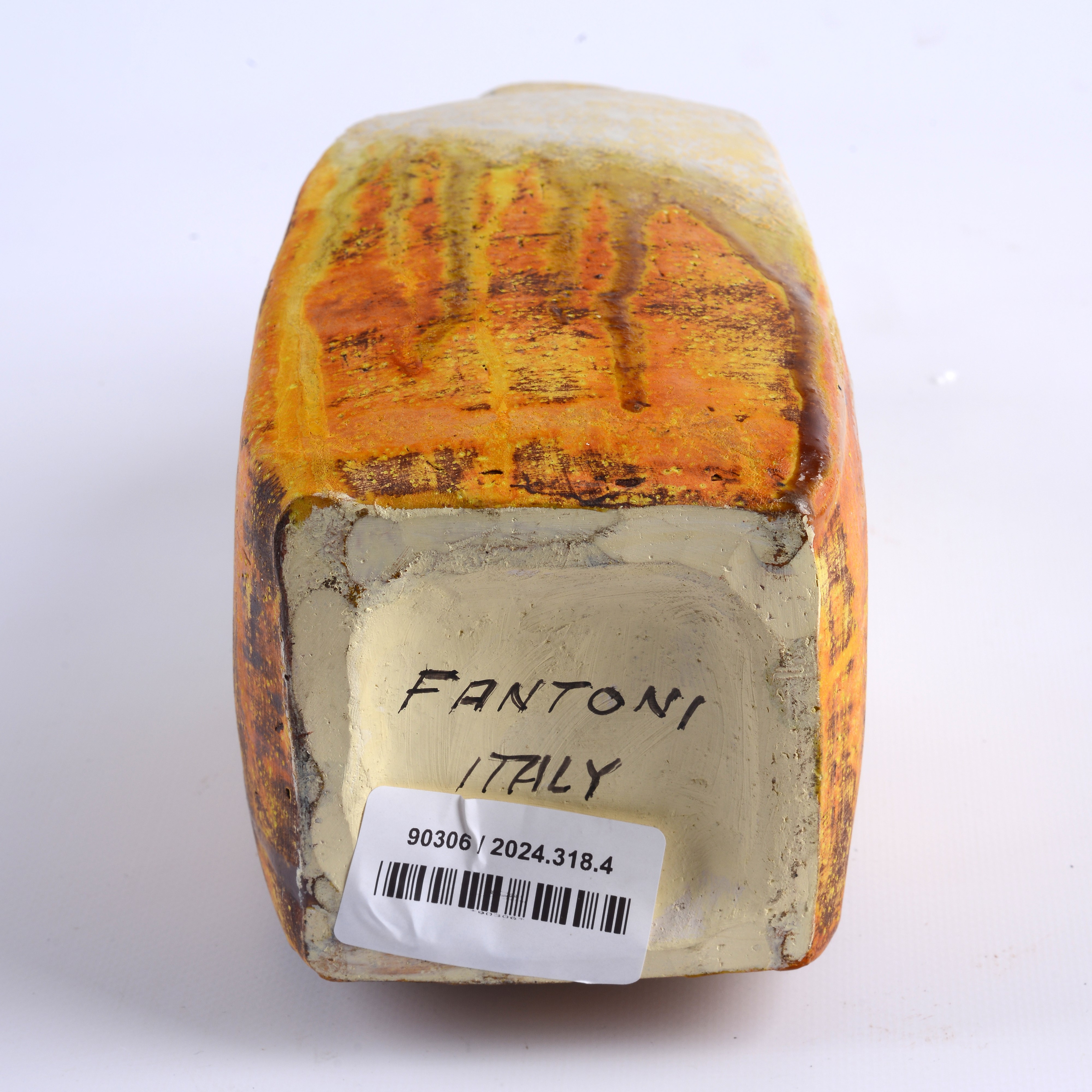 Vaso su base quadrata in ceramica