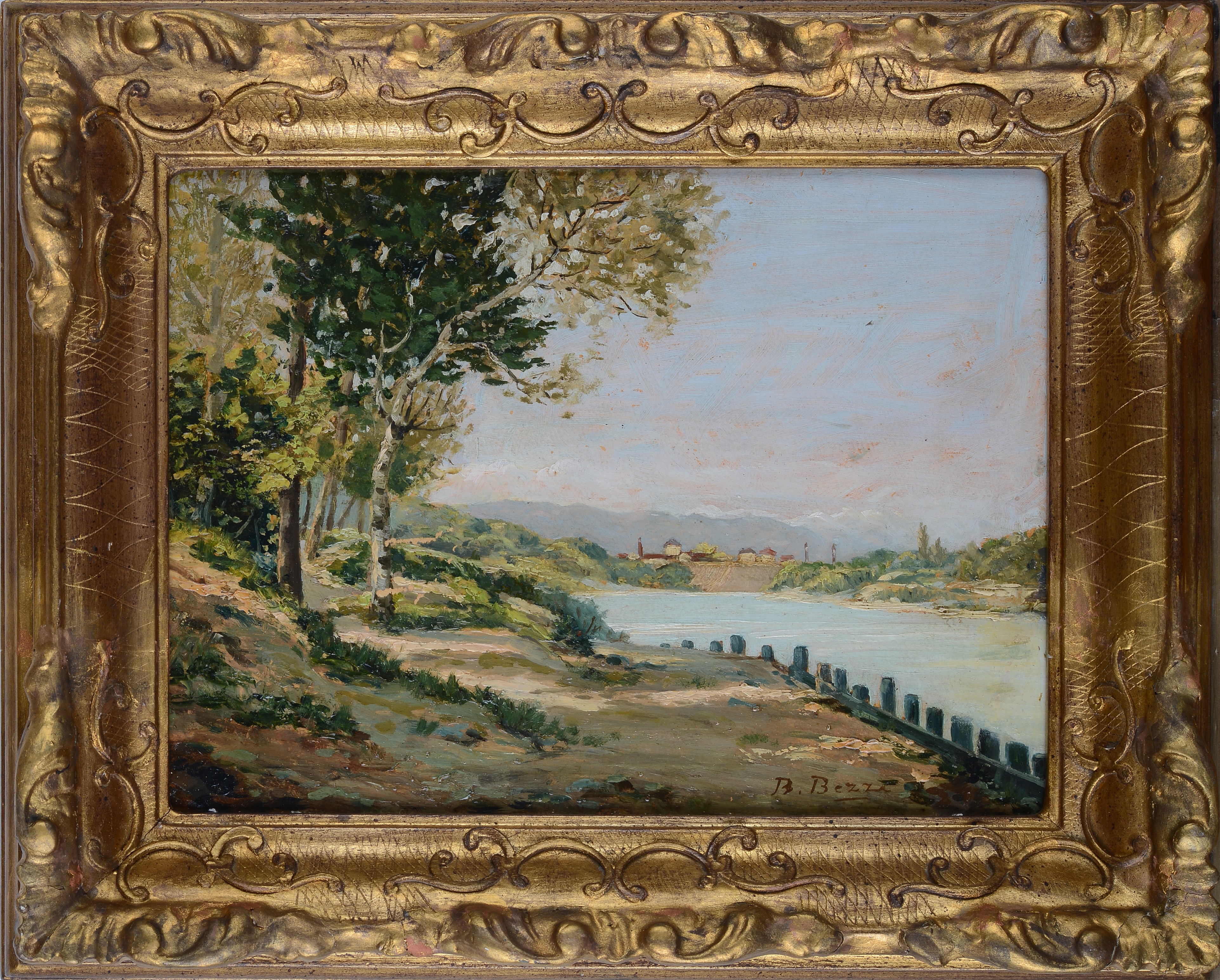 Bartolomeo Bezzi - Paesaggio Lungo il Fiume
