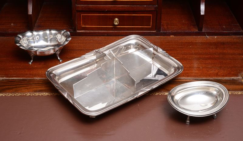 Lotto di curiosità per la tavola in metallo argentato