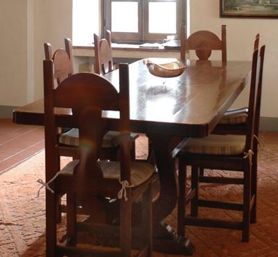 Grande Tavolo Rustico da Pranzo in Massello di Noce
