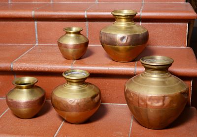 Cinque Vasi in Ottone e Rame