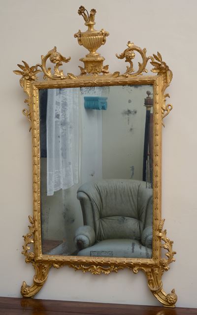 Specchiera in Legno Intagliato e Dorato