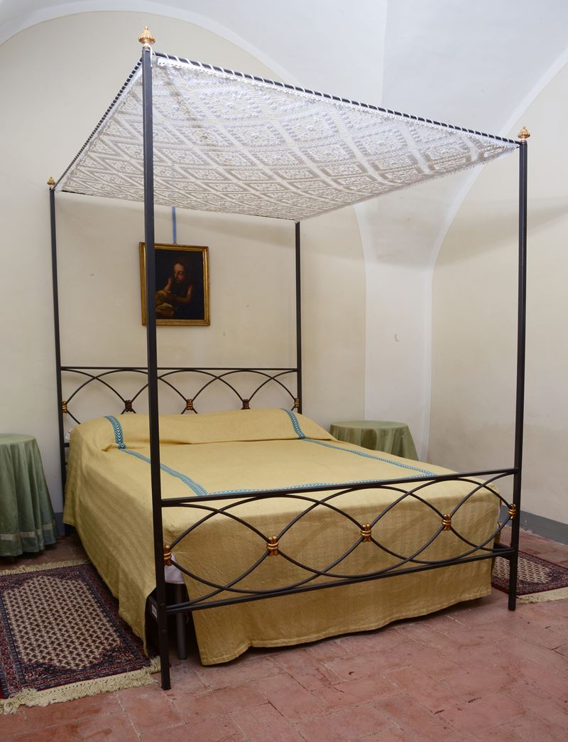 Letto a Baldacchino in Ferro Battuto
