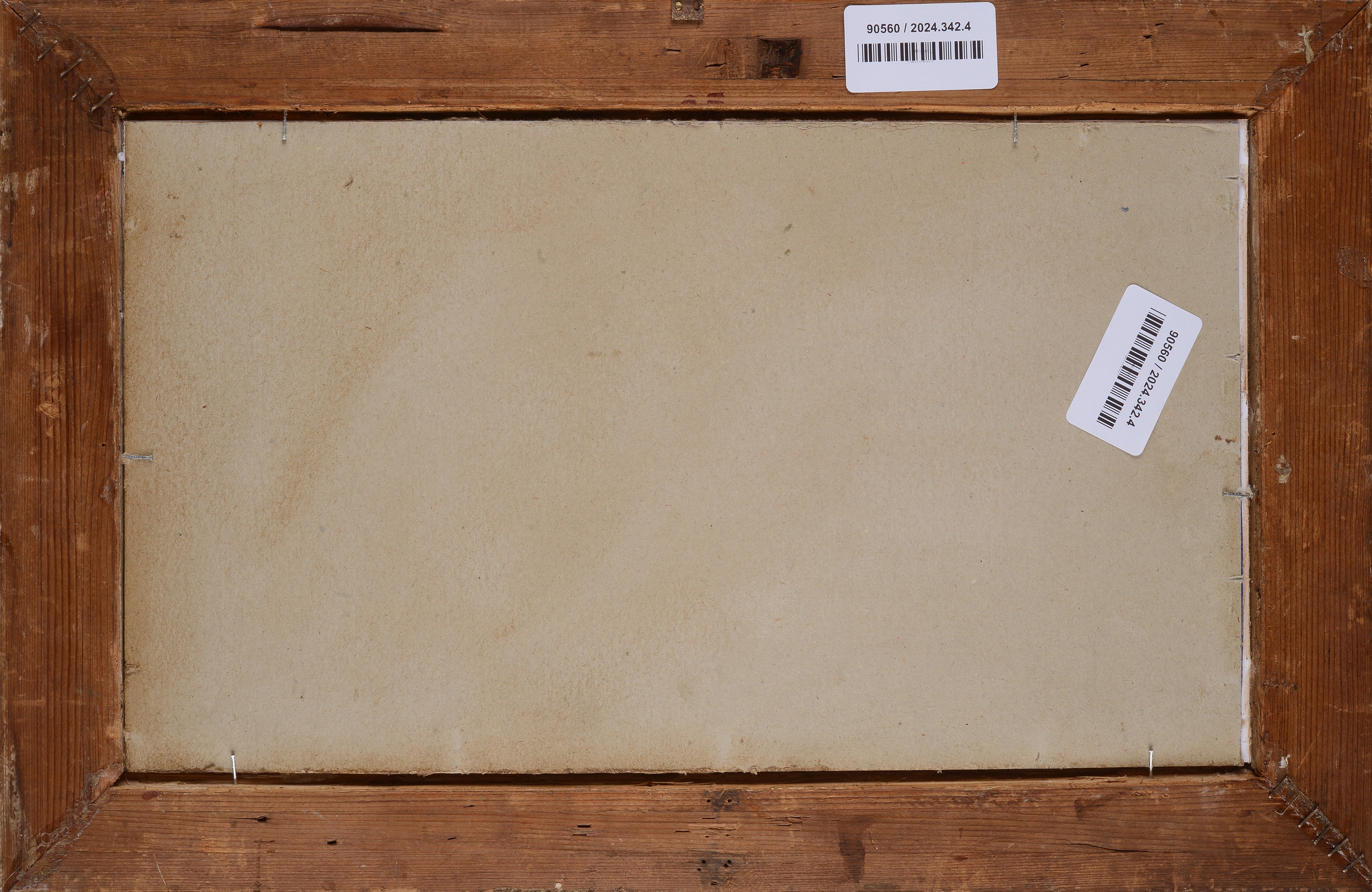 Anonimo, XX Sec. - Paesaggio (fronte)/figure con Bandiere (verso)