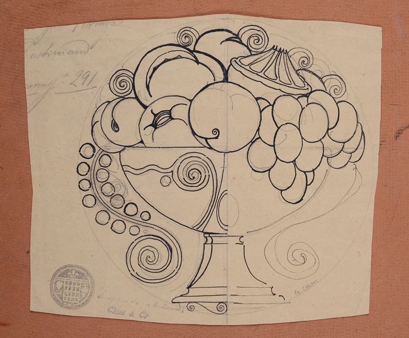 Galileo Chini - Vaso con Frutta