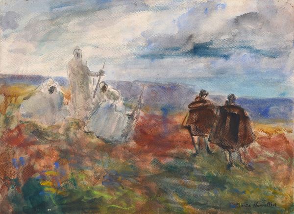 Plinio Nomellini - Paesaggio e figure