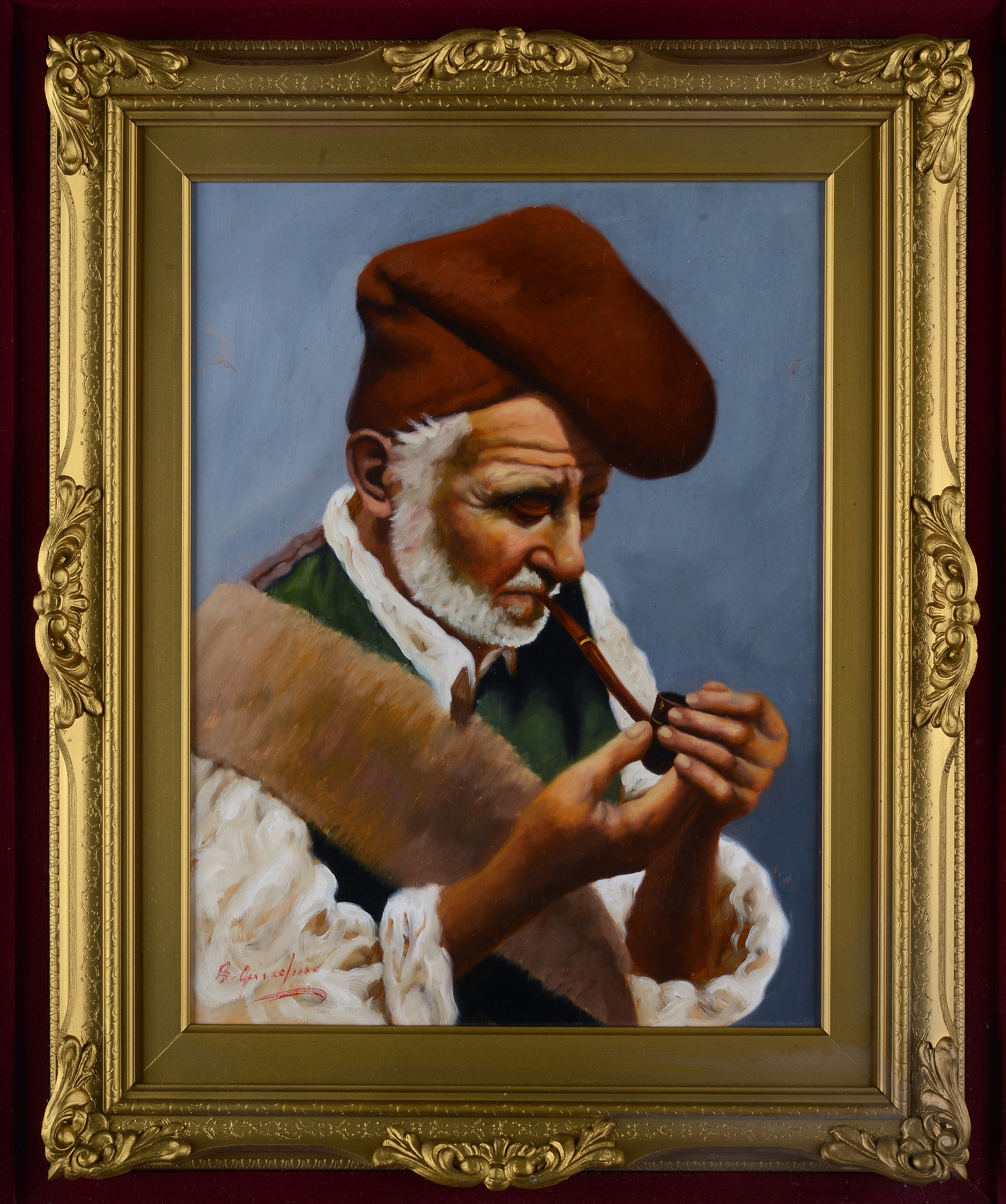 Vecchio pescatore con pipa