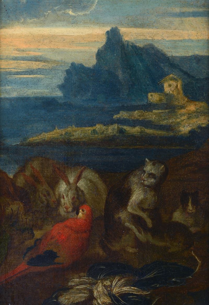 Scuola Fiamminga, XVII Sec. - Paesaggio con Animali