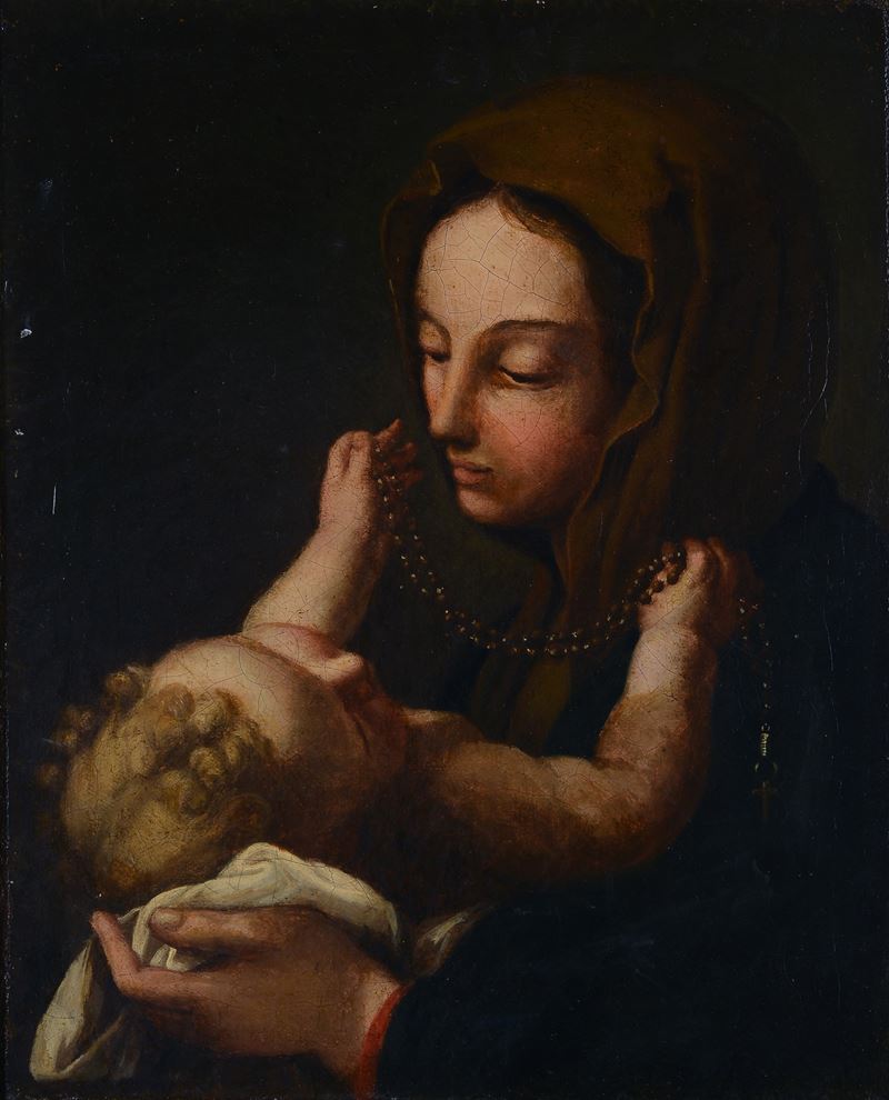 Scuola Italia Centrale, XVII - XVIII Sec. - Madonna con Bambino (da Carlo Maratta)