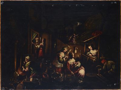 Scena D'interno da Lume di Candela (da Jacopo Bassano)