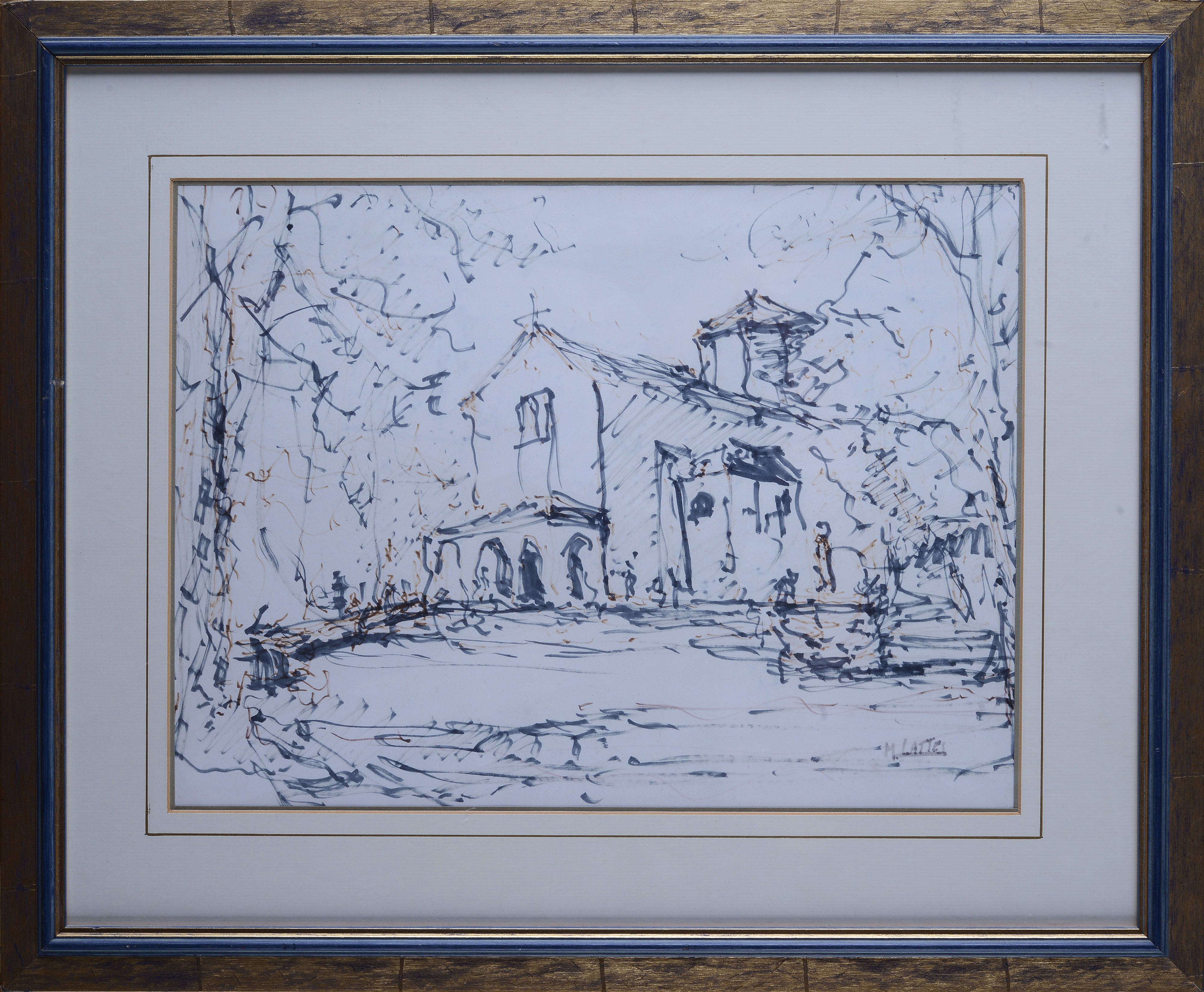 Mario Lattes - Paesaggio con Pieve
