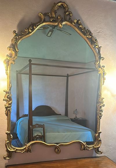 Specchiera in Legno Intagliato e Dorato