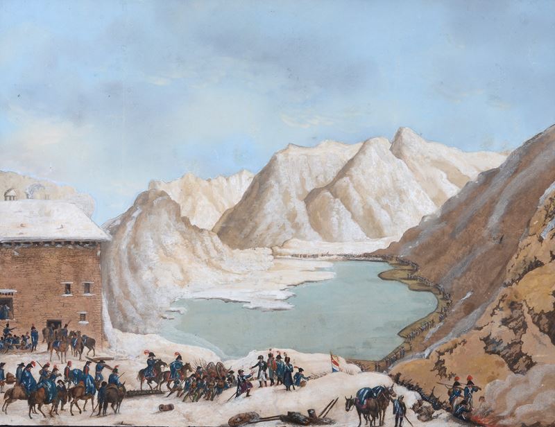 Paesaggio con truppe napoleoniche