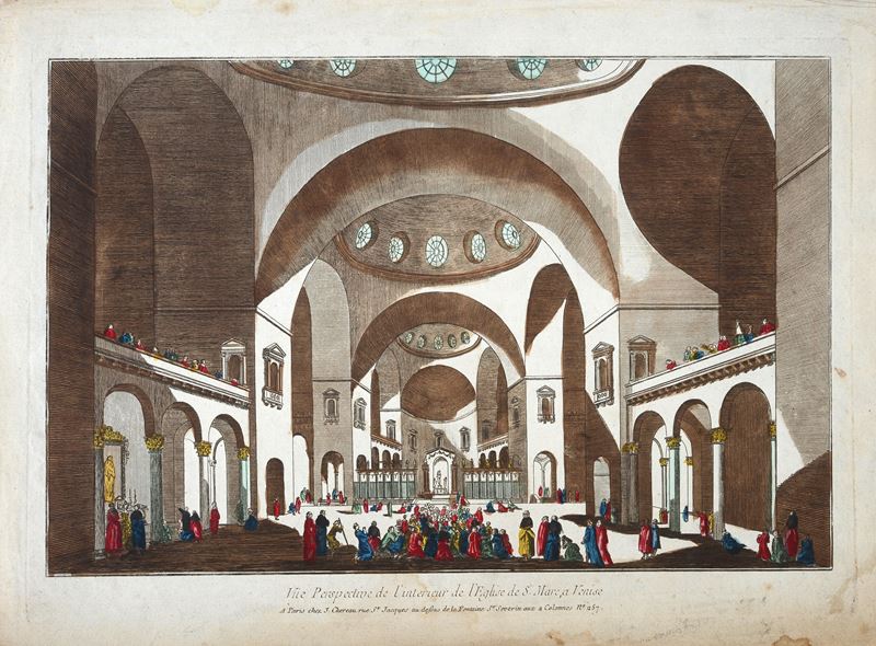 Vista Prospettica Dell'interno della Chiesa di San Marco a Venezia