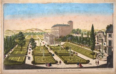 Vista Prospettica del Belvedere e dei Giardini Vaticani a Roma