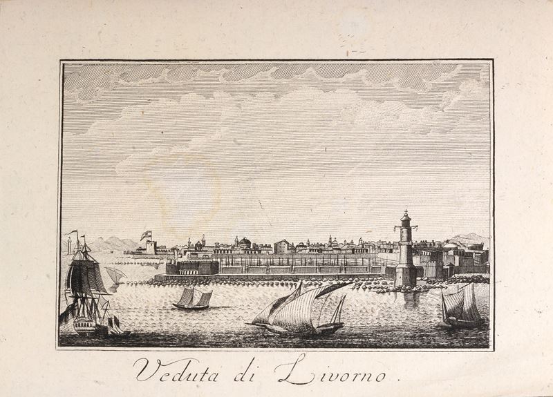 Anonimo, XIX Sec. - Veduta del Porto di Livorno