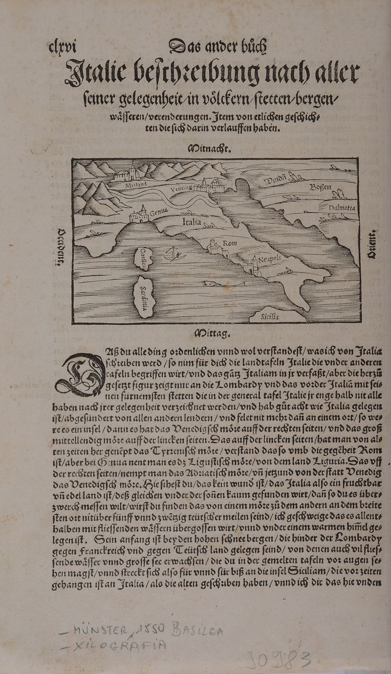 Antica Cartina Penisola Italica