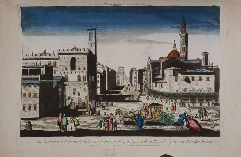 Vista del Prioriato a Firenze e del Palazzo del Primo Magistrato, dalla Piazza della Chiesa dei P...