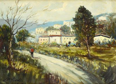 Veduta di Paese con Strada