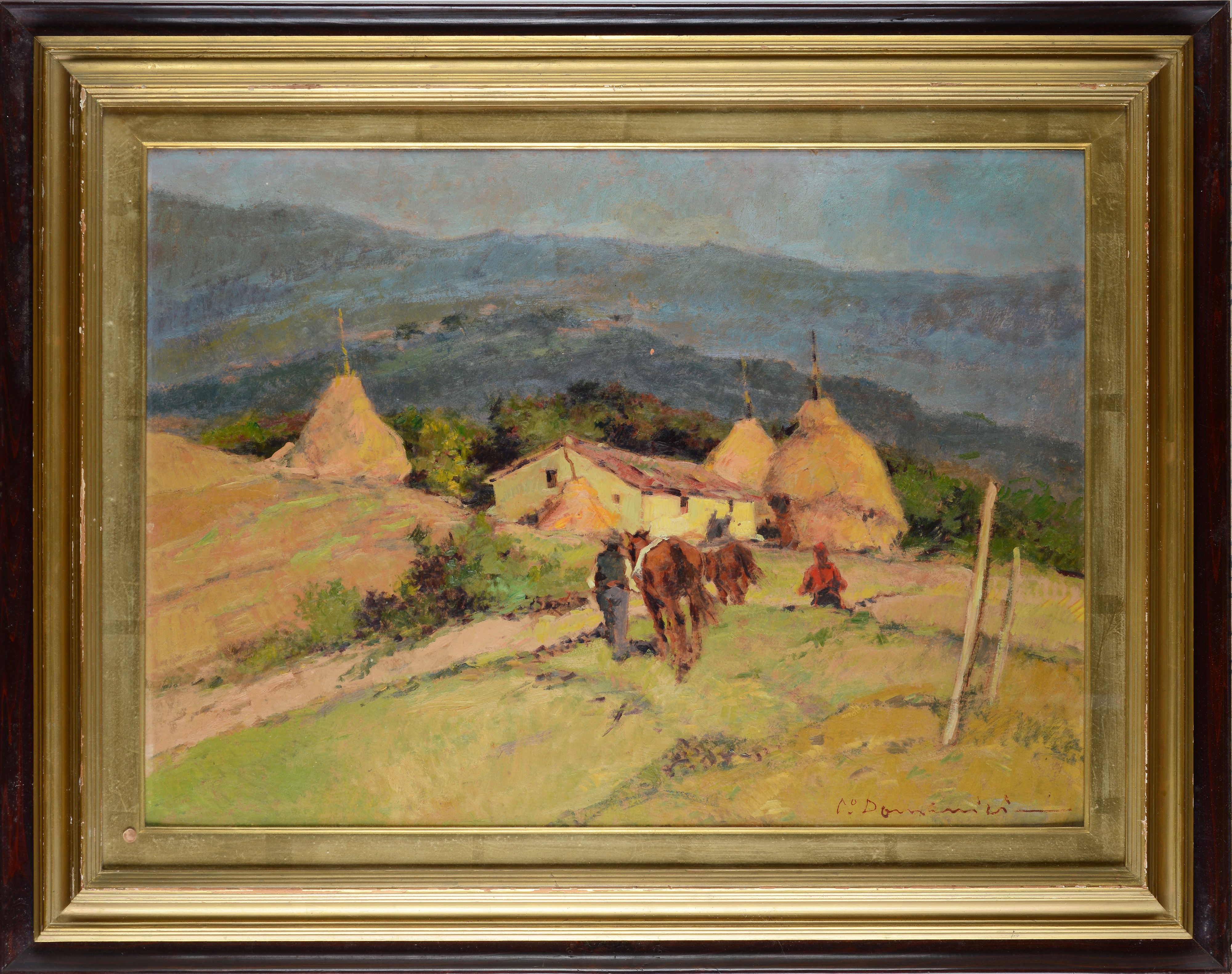 Butteri con casolare e covoni