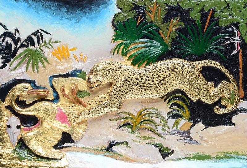 Antonio Ligabue (D'après) - Leopardo All'assalto
