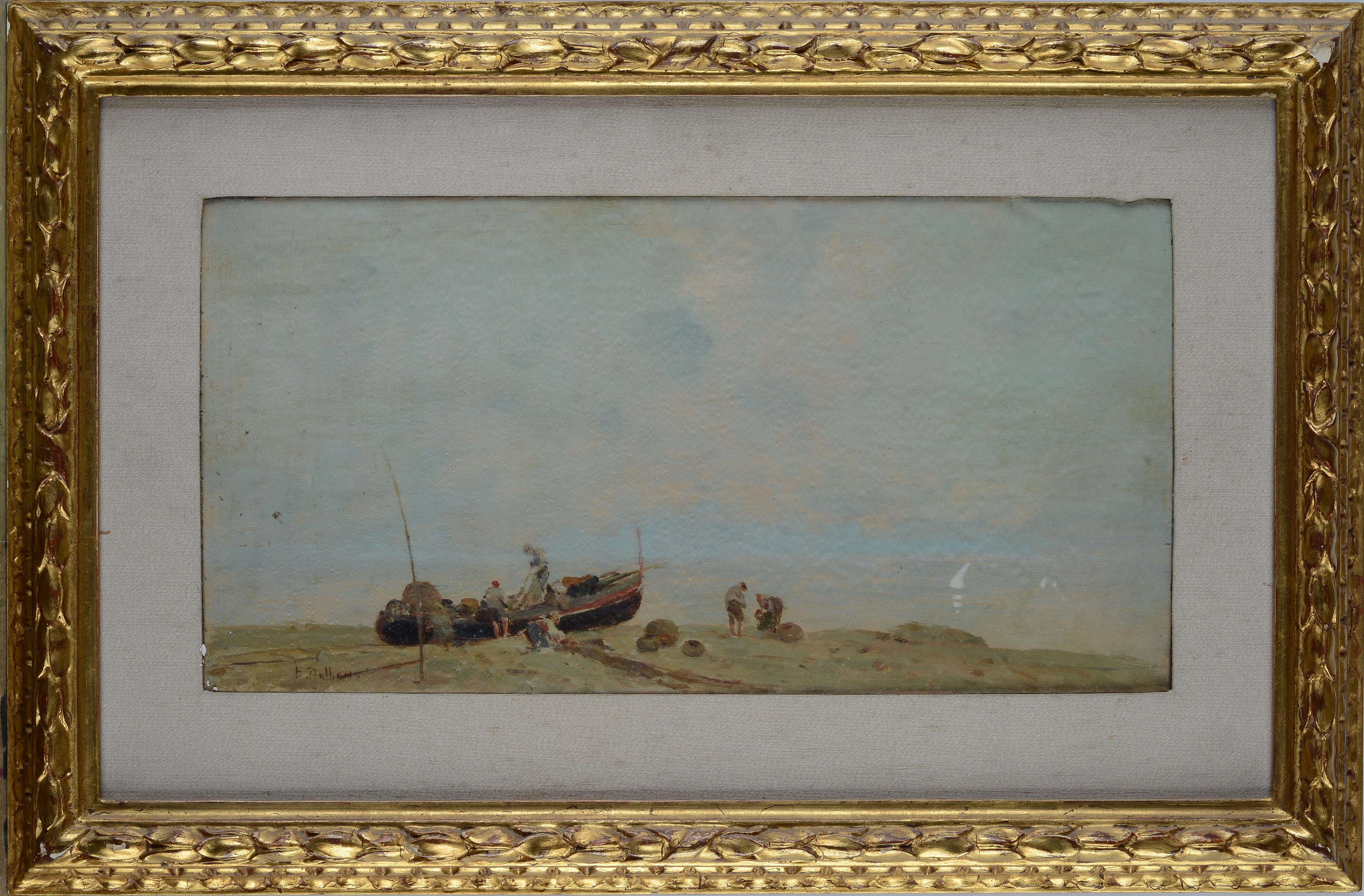Edoardo Dalbono - Marina con Barca di Pescatori