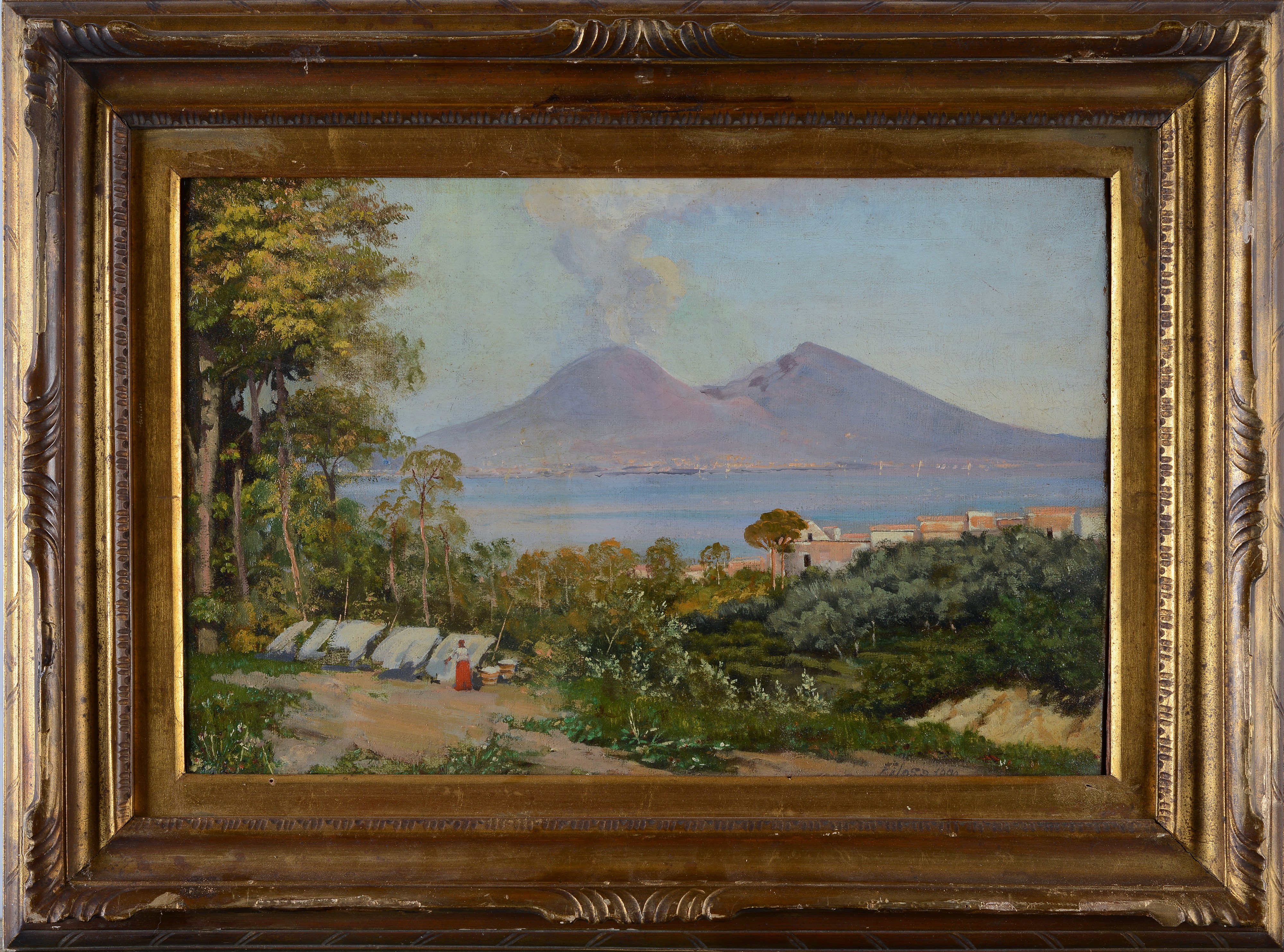 Giovanni Battista Filosa - Paesaggio con Vesuvio sullo Sfondo