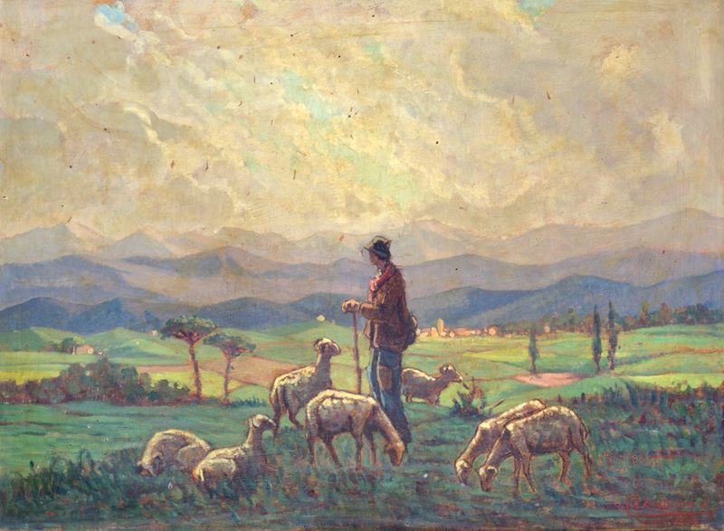 Lando Landozzi - Paesaggio con Pastore e Gregge