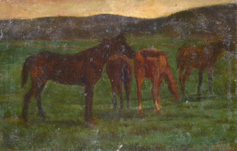 Luigi Gioli - Cavalli al Pascolo
