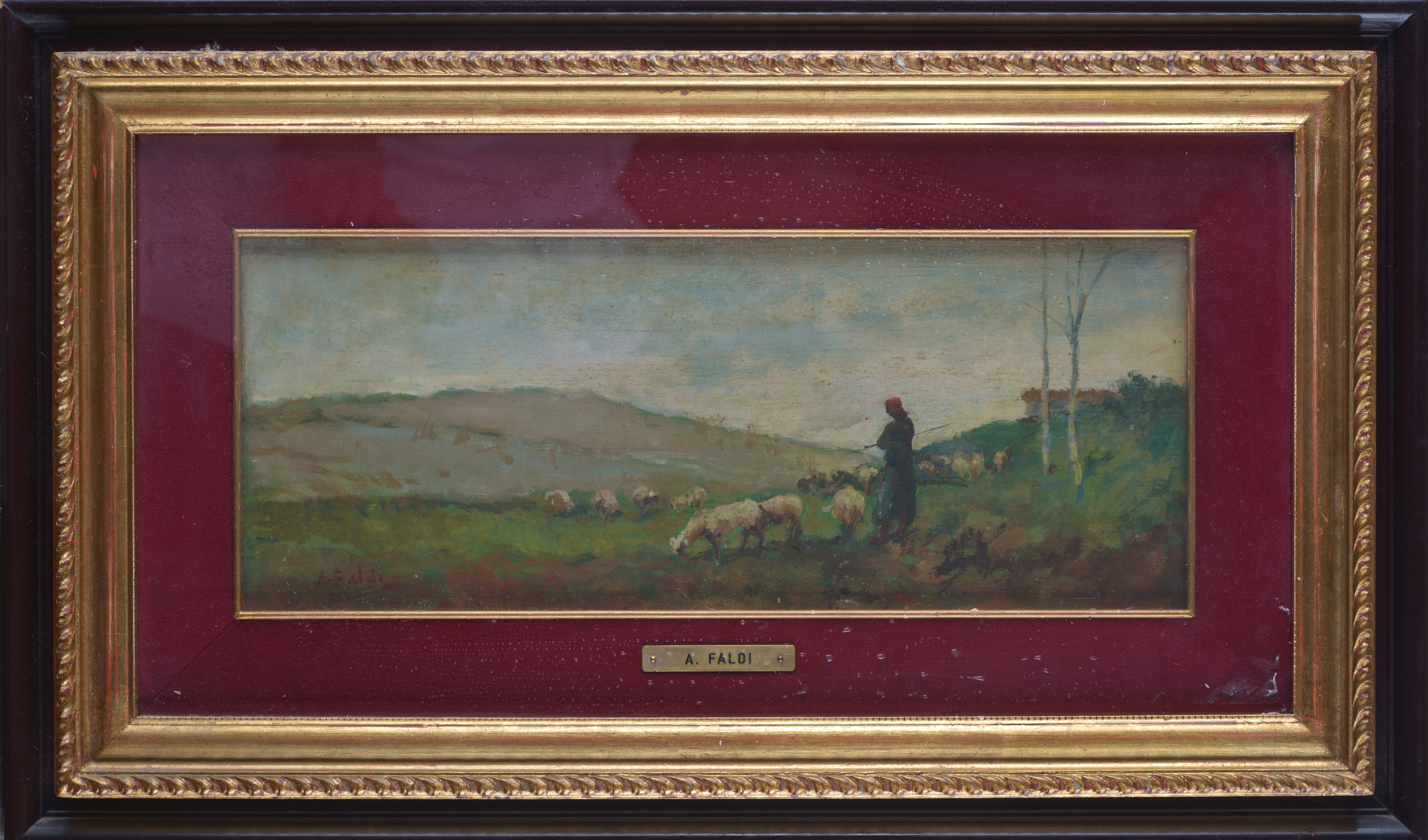 Attr. a Arturo Faldi - Paesaggio con Gregge