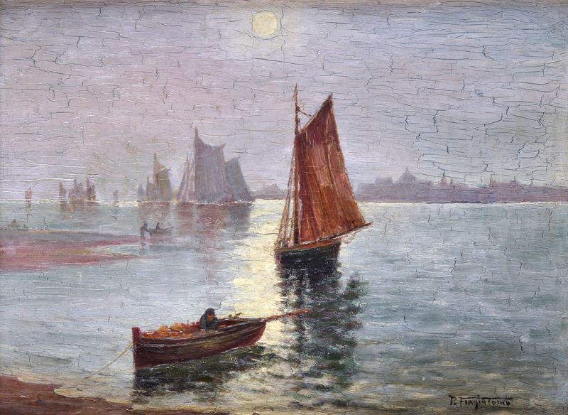 Attr. a Pietro Fragiacomo - Barca a Vela