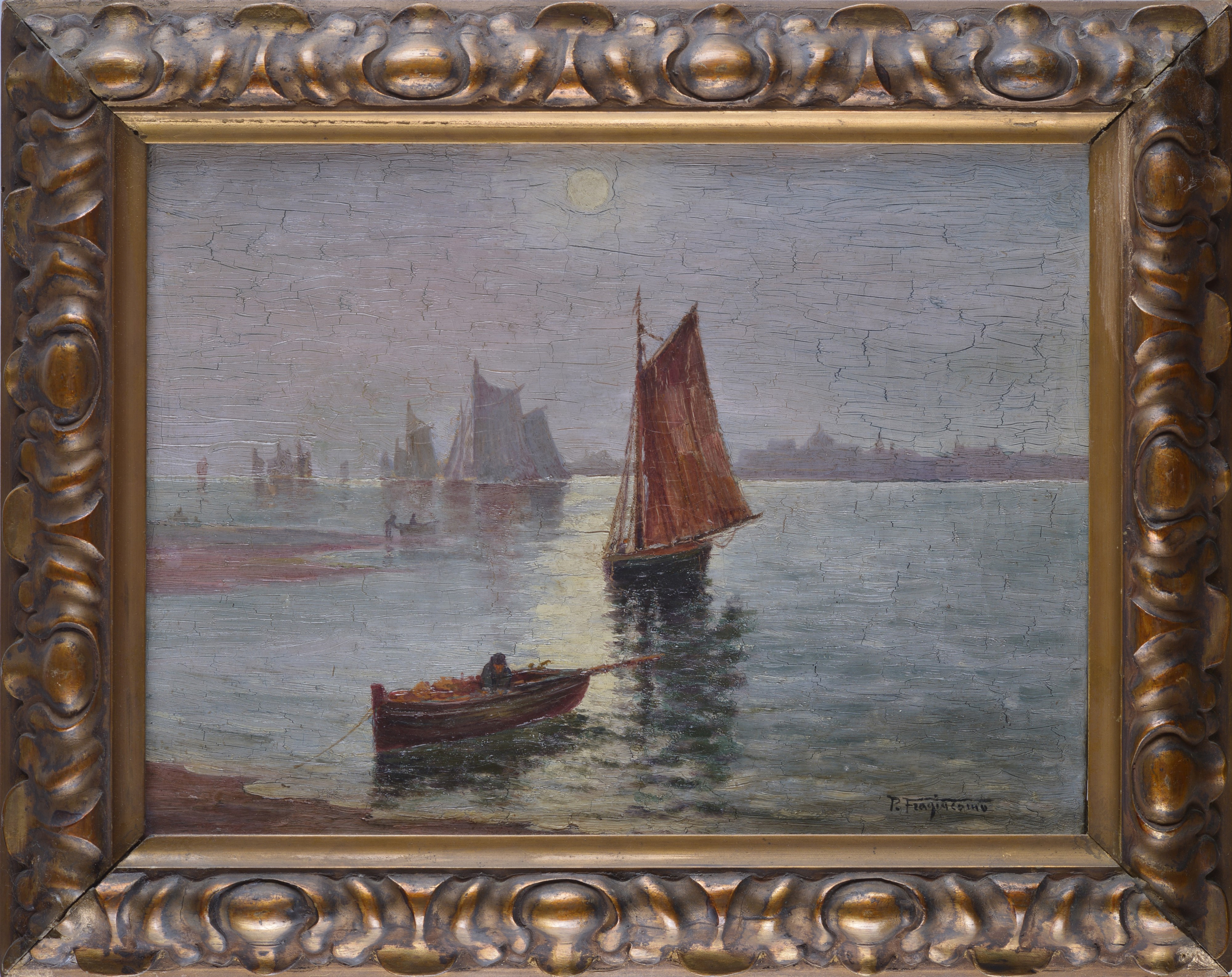 Attr. a Pietro Fragiacomo - Barca a Vela