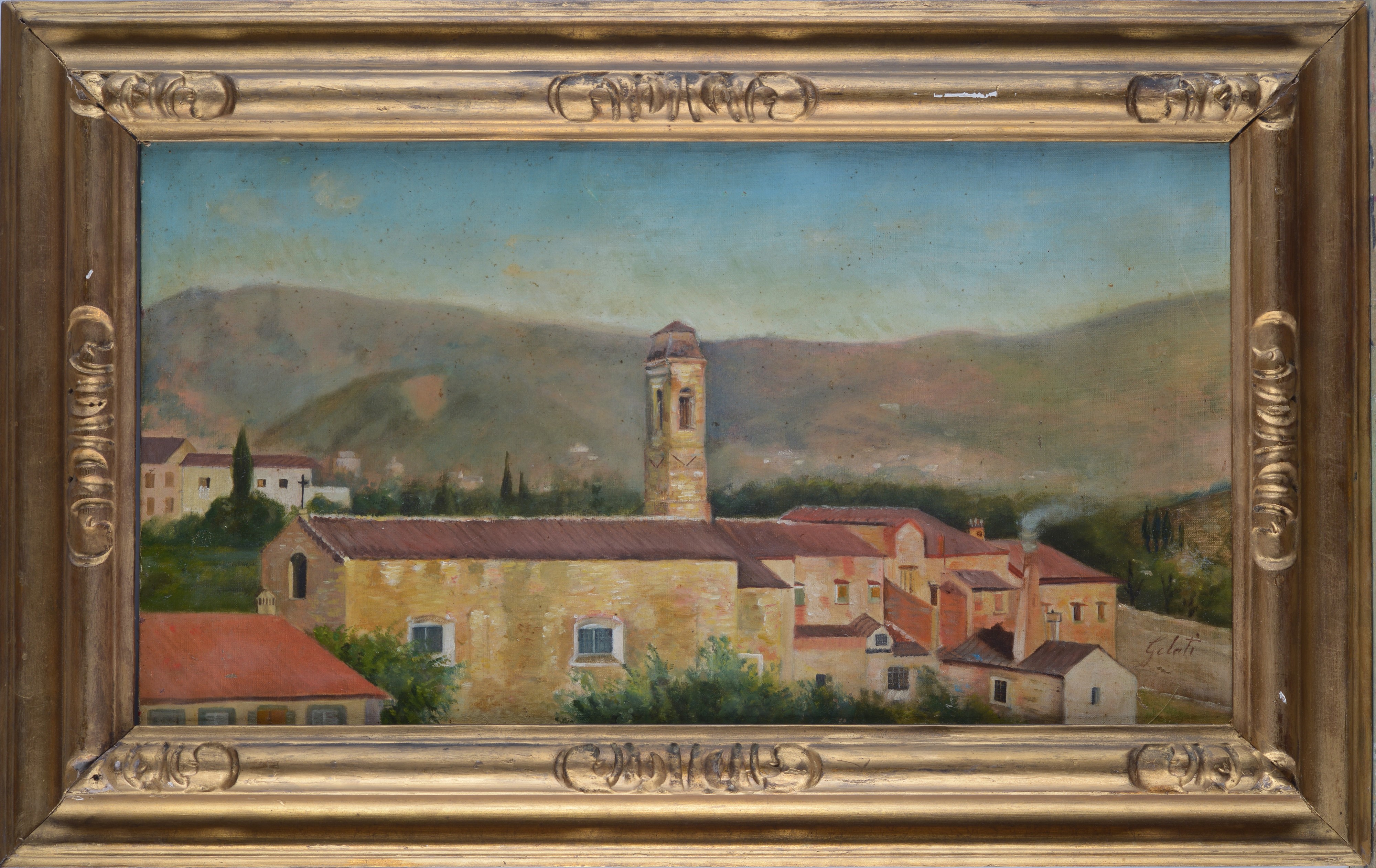 Attr. a Lorenzo Gelati - Paesaggio con Campanile