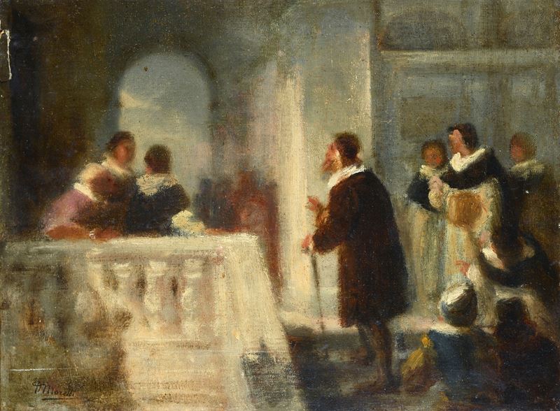 Attr. a Domenico Morelli - Bozzetto per Scena Storica