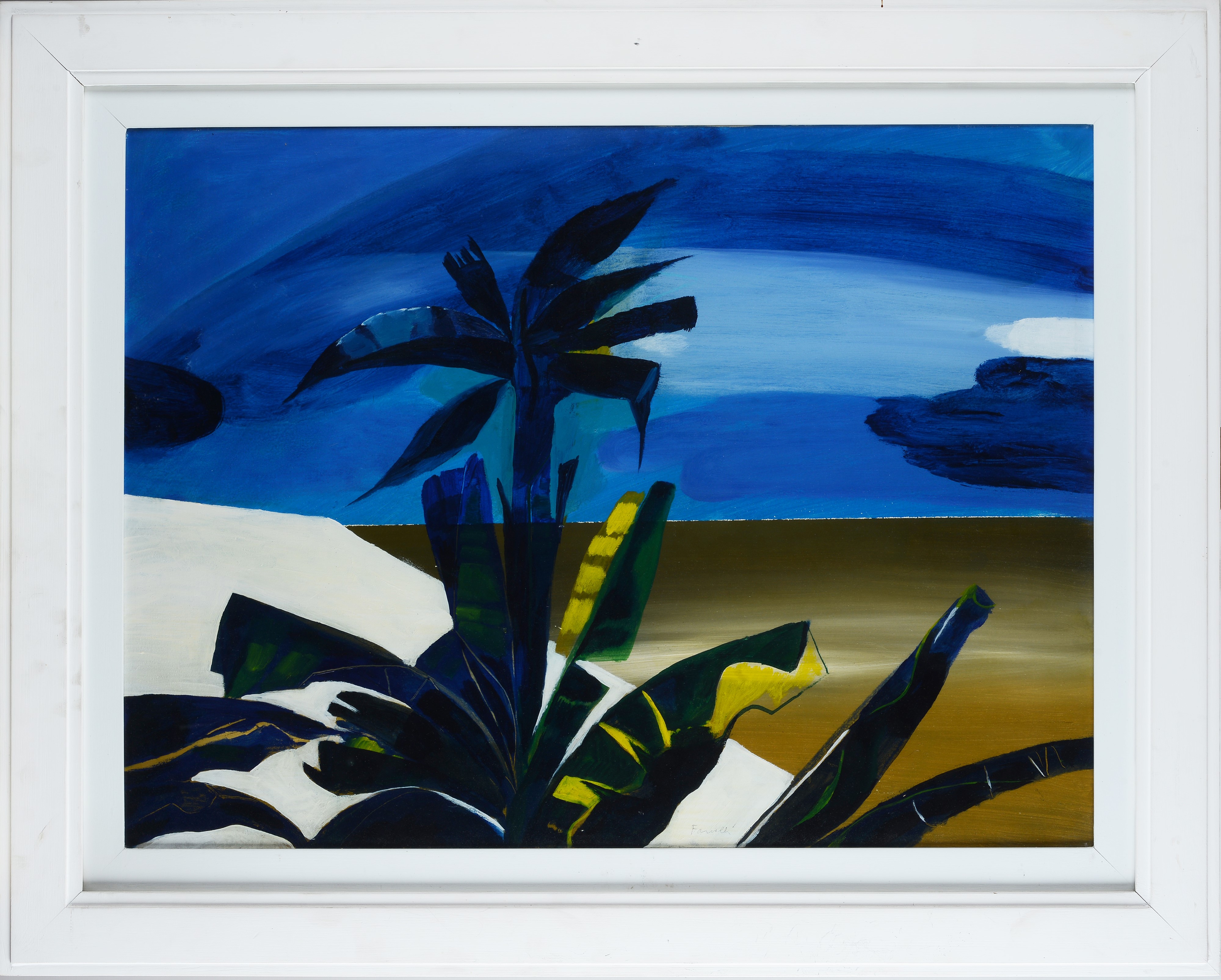 Paesaggio con pianta di banano