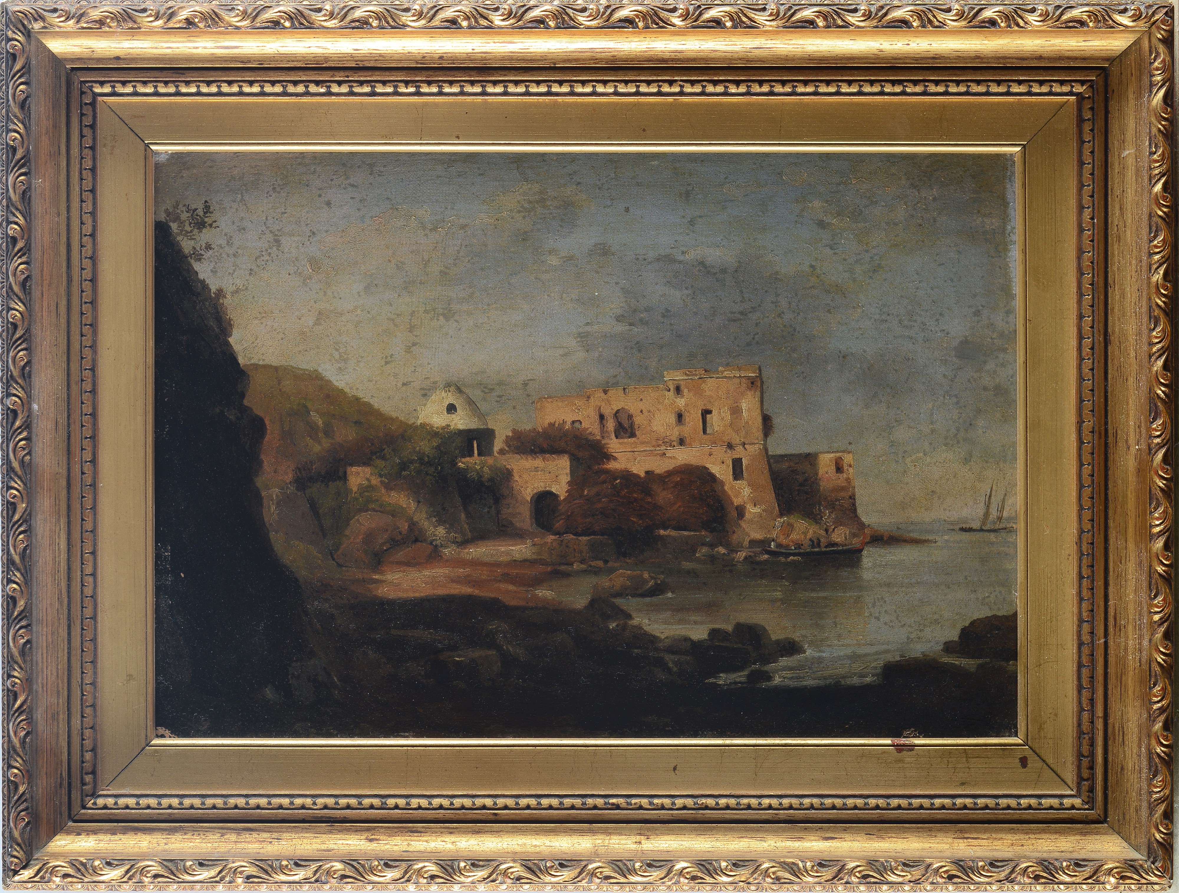 Attr. a Teodoro Duclère - Paesaggio con Mare e Rovina sullo Sfondo