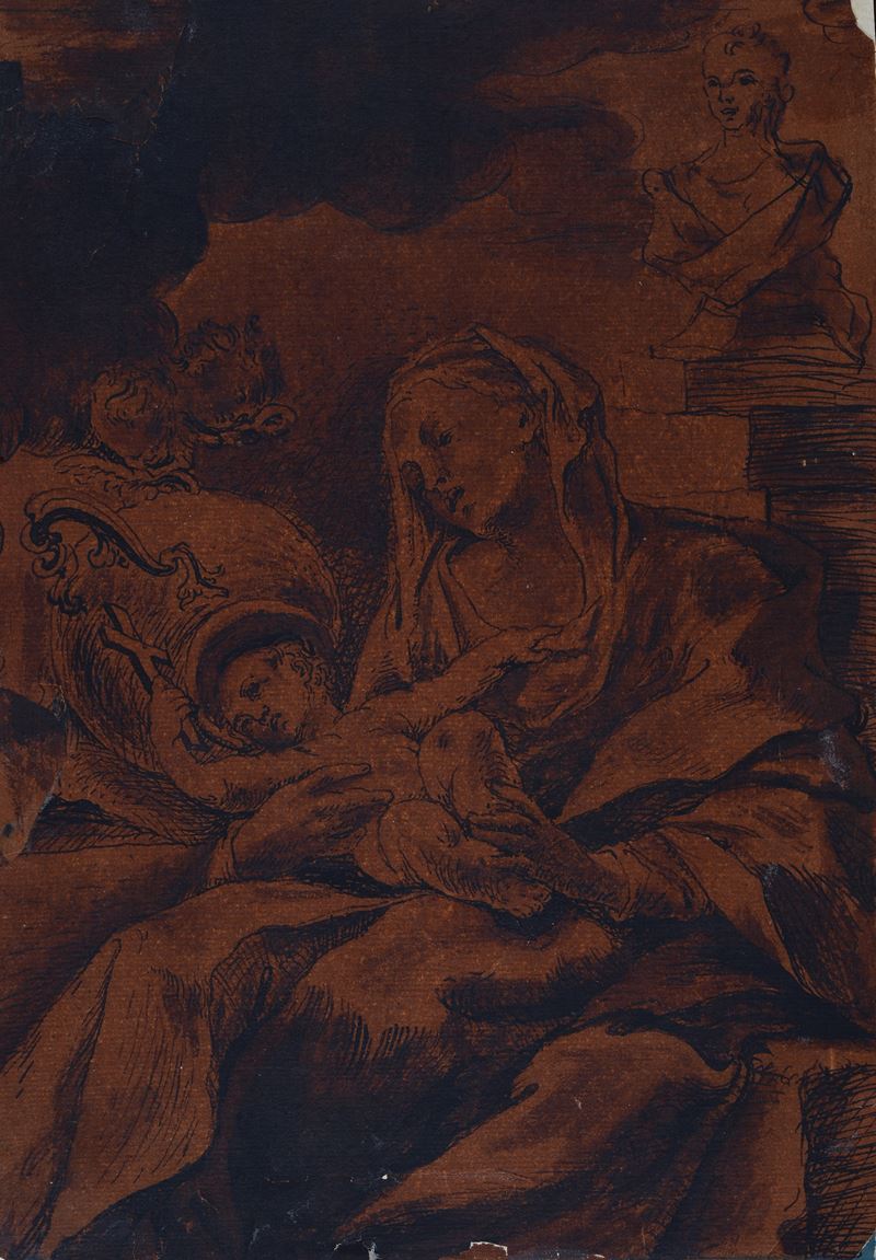 Scuola Italia Meridionale, XVIII Sec. - Madonna con Bambino