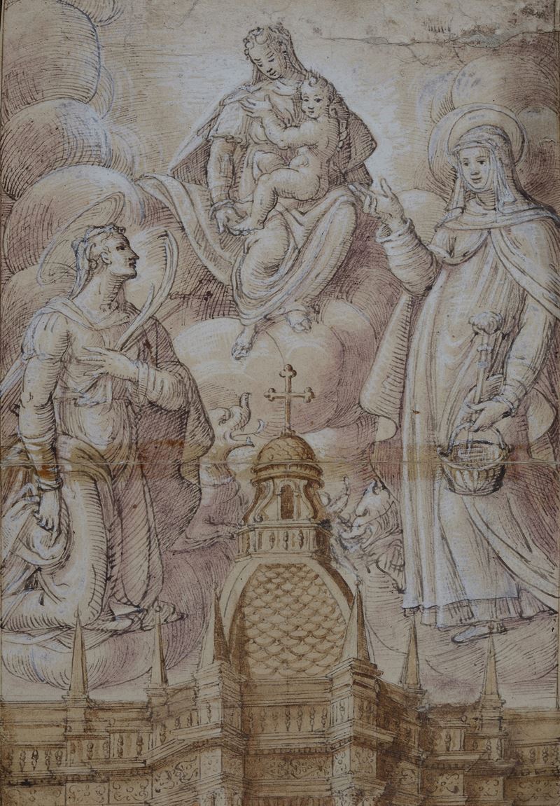 Scuola Emiliana, XVI Sec. - Madonna con Bambino e Santi