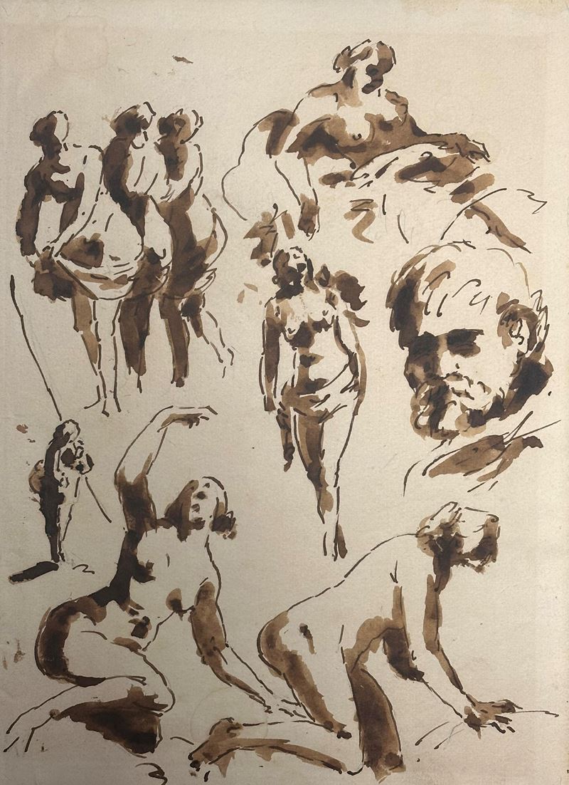 Anonimo, XIX Sec. - Studio di Figure