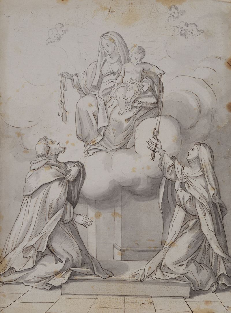 Anonimo, XVIII Sec. - Madonna e Santi